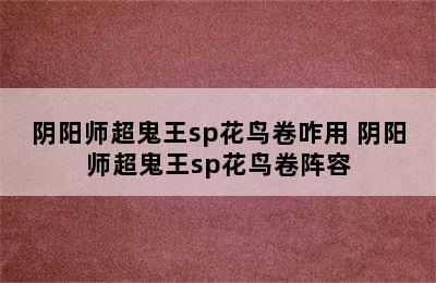 阴阳师超鬼王sp花鸟卷咋用 阴阳师超鬼王sp花鸟卷阵容